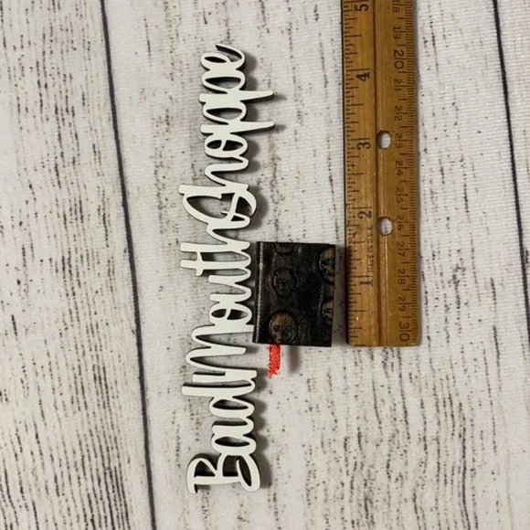 *Witchwood Bags Vegan Leather Mini Bound Book Lapel Pin in Skulls - Picture 4 of 5